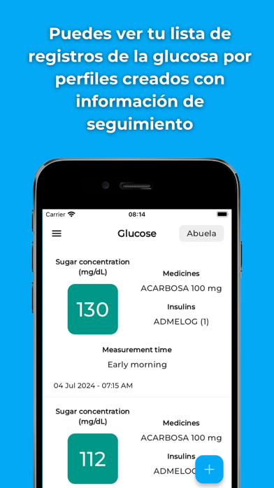 Control of blood sugar Screenshot