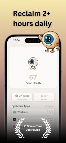 Screen Time Control - Eyebreak iPhone screenshot