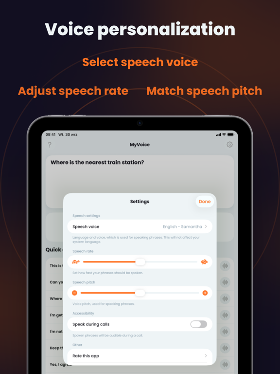MyVoice - Speech Assistant iPad screenshot 5 - Utilities app