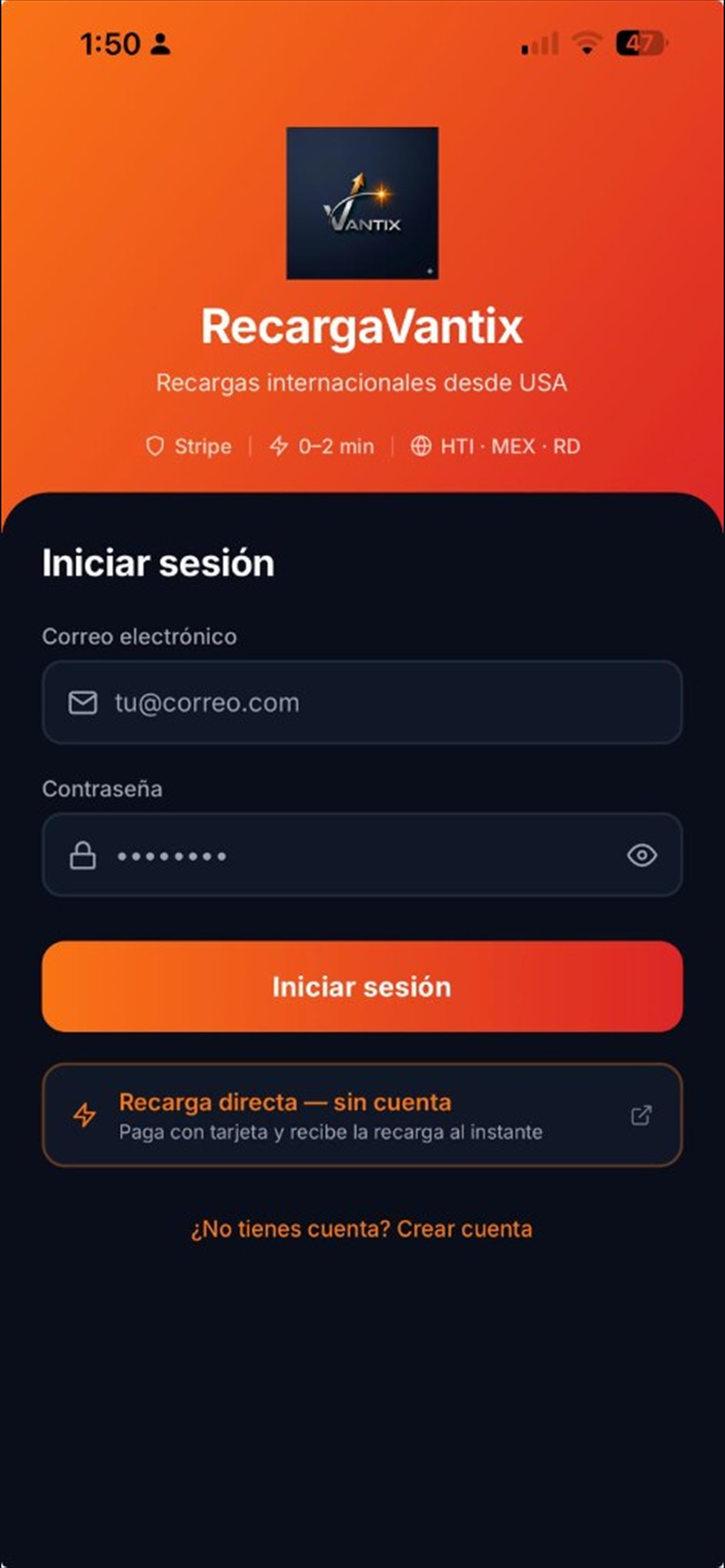 RecargaVantix screenshot 2