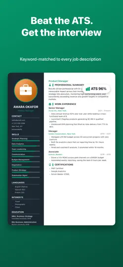 Captura de pantalla de JobPack AI: Resume Builder en iPhone 3