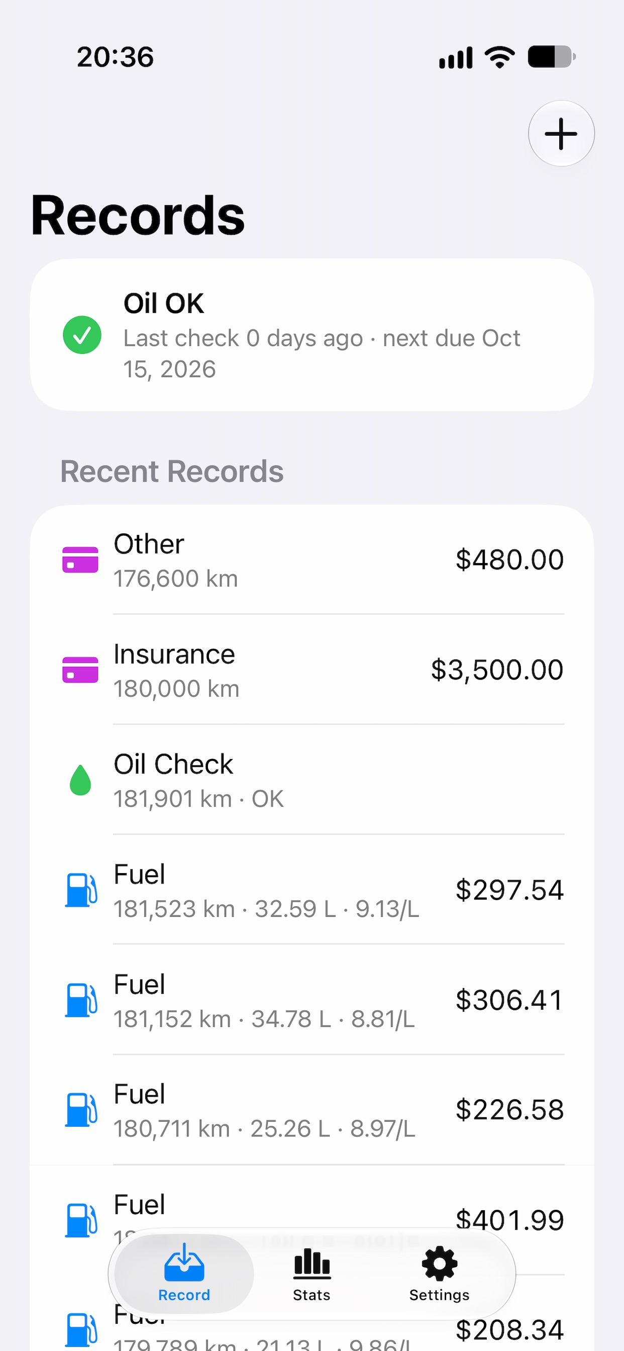 Screenshot 1 of CarTrackLog