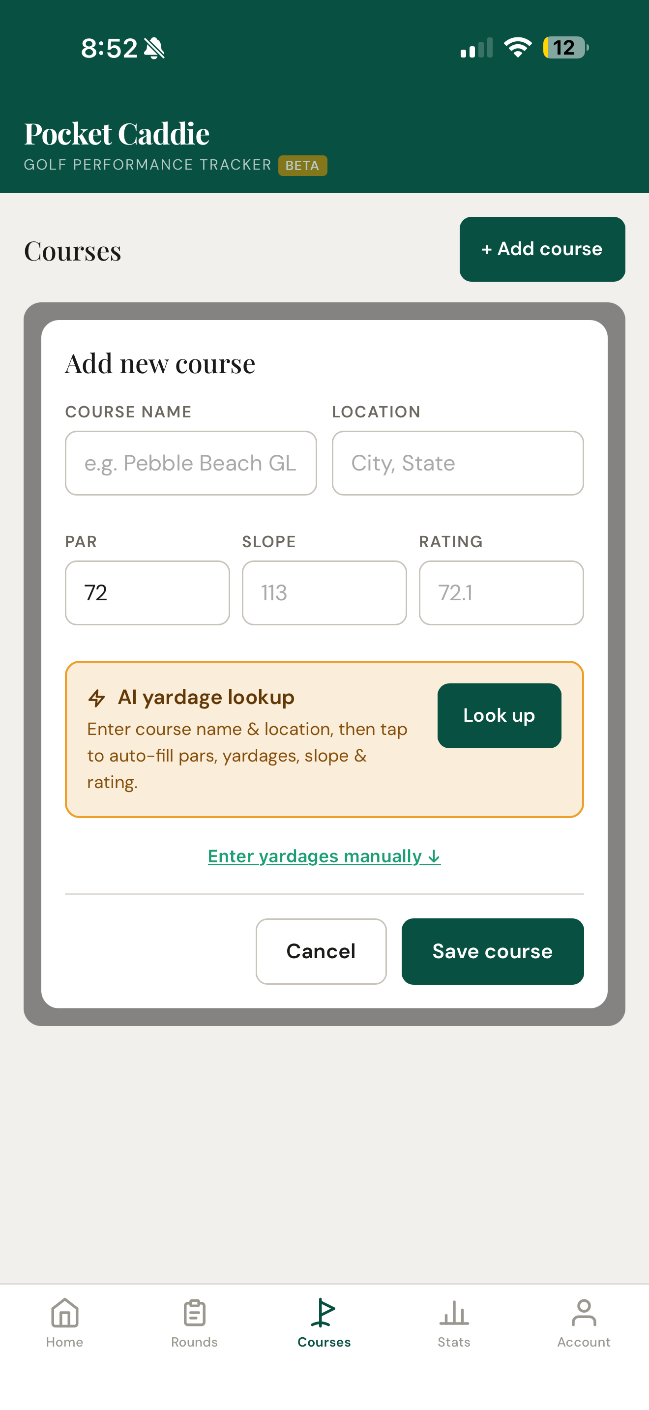 Pocket Caddie: Golf Tracker