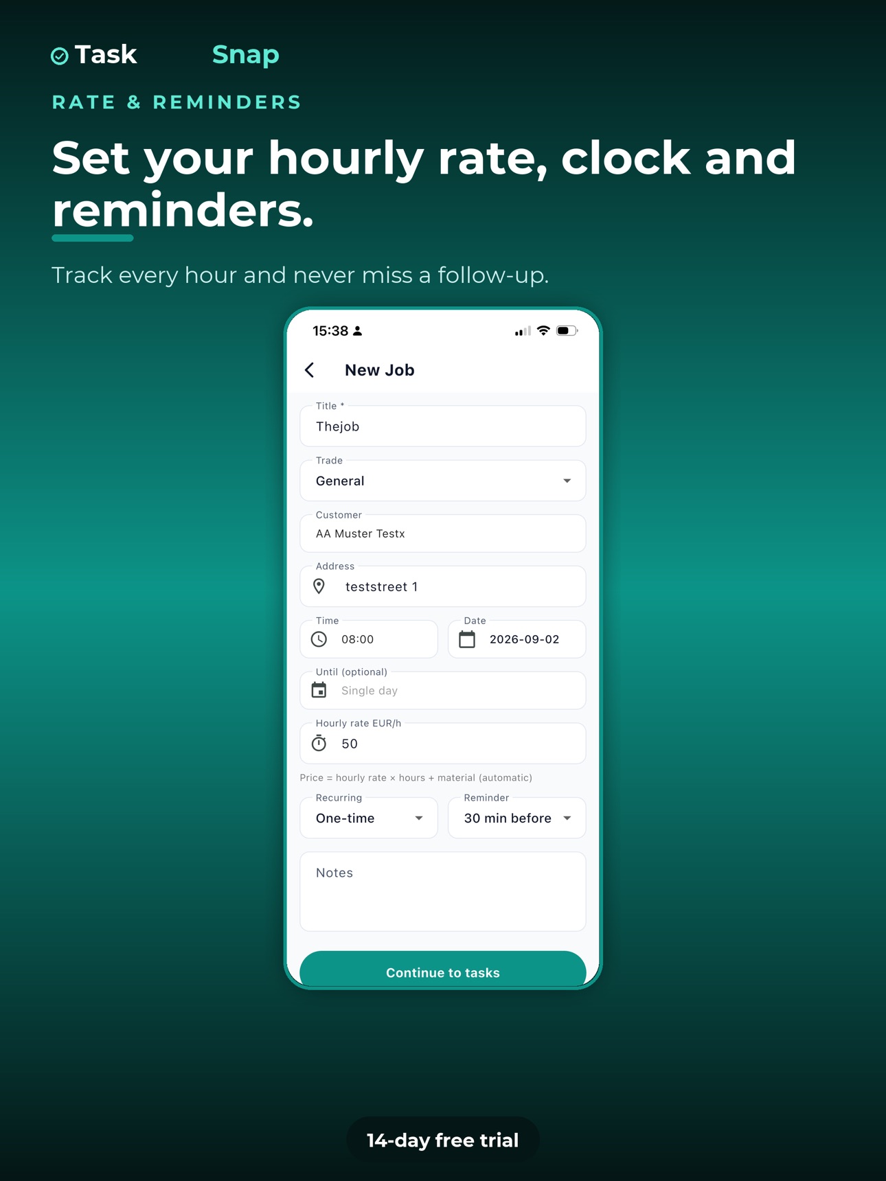 Screenshot 12 of Job Tracker App - Tasksnap