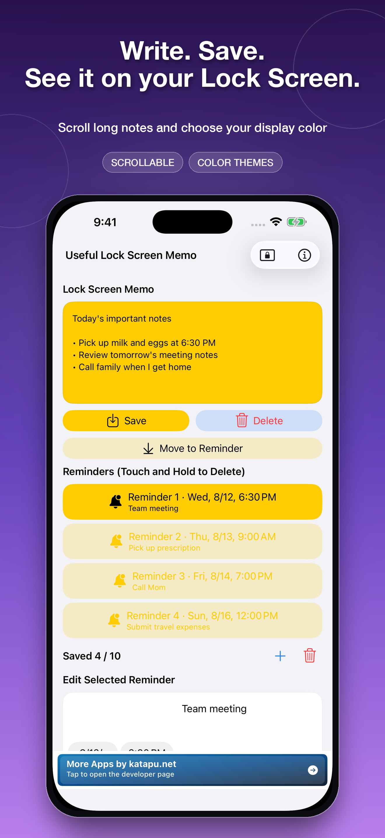 Useful Lock Screen Memo screenshot 2