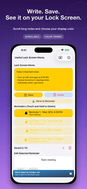 Useful Lock Screen Memo screenshot 2