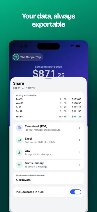 PayJar: Tips & Hours Tracker screenshot 6