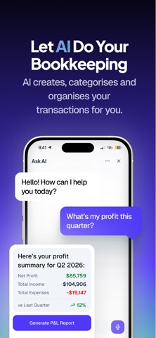 Tax AI - One Tap Bookkeeping iPhone screenshot