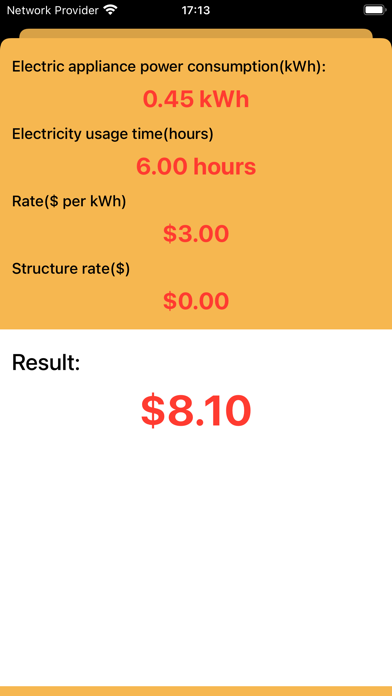 Screenshot #2 pour ElectricityRateCalculator
