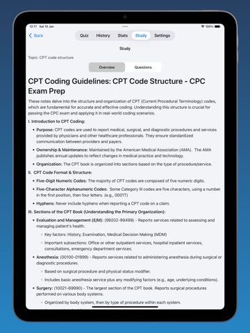 CPC Exam Prep iPad screenshot