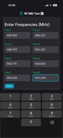 RF IMD Test screenshot