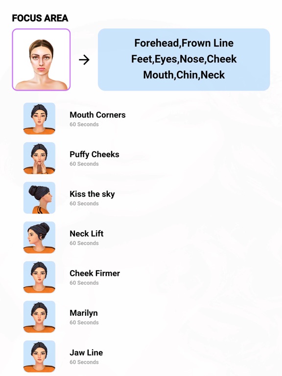Jawline Exercises & Face Yoga iPad screenshot