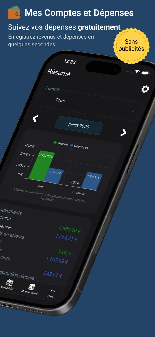 Screenshot #1 pour Mes Comptes et Dépenses