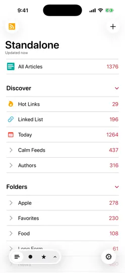 Capture d'écran de Lire: RSS Reader sur iPhone 1