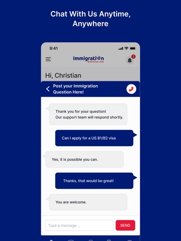 ImmigrationQuestion.com—Users iPad screenshot