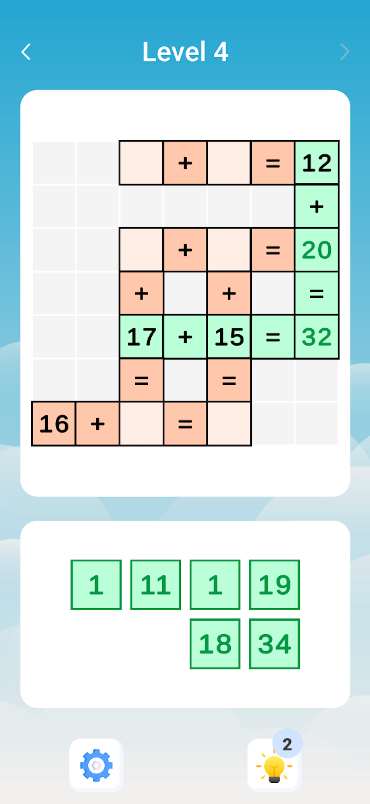 Puzzle Math: Number Cross Game