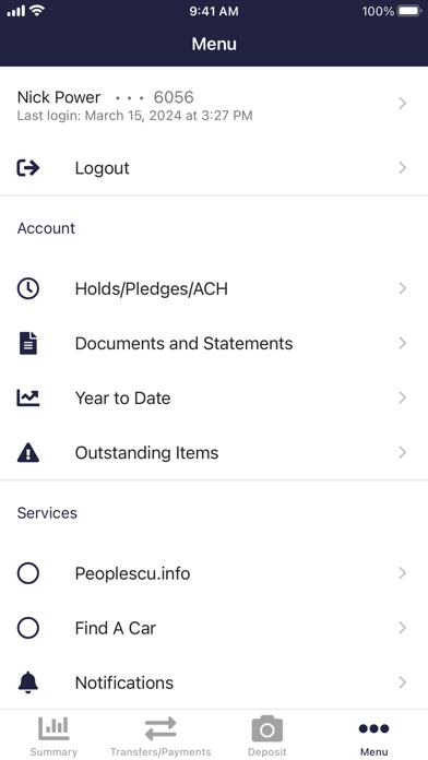 PEOPLE'S CREDIT UNION Screenshot