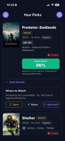 ZaaG: Movies & Series Finder screenshot