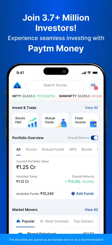 Paytm Money: Stocks, MF, IPO screenshot 1 of 9