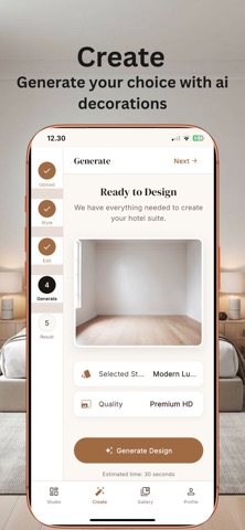 AI Hotel Room Interior Design screenshot