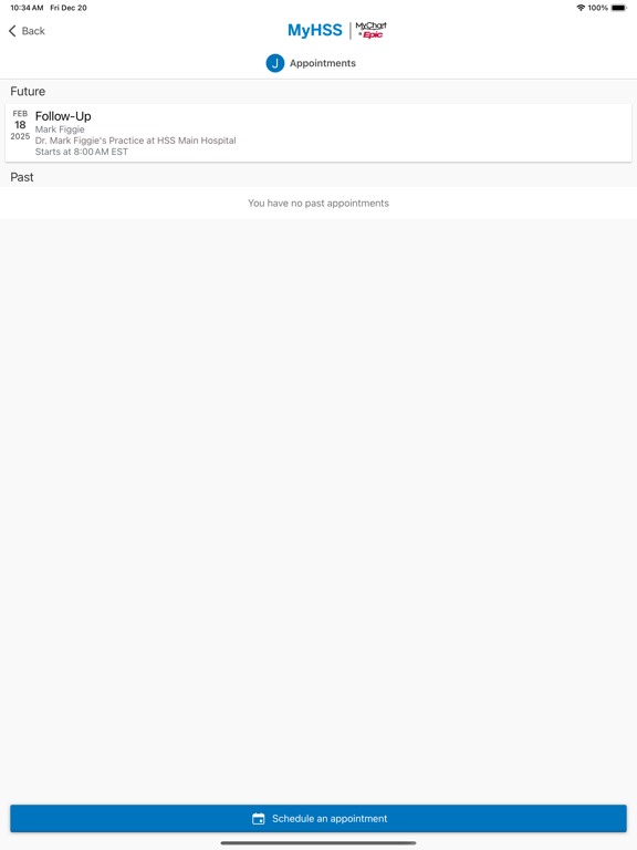 MyHSS iPad screenshot 4 - Medical app
