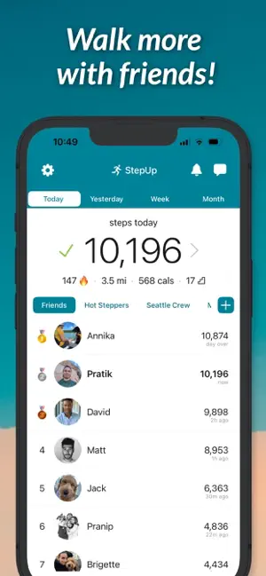 StepUp Pedometer Step Counter iPhone screenshot 1