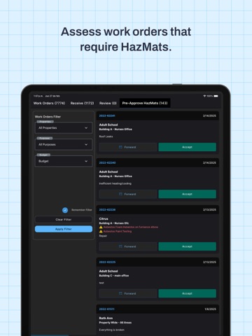Facilitron Works iPad screenshot