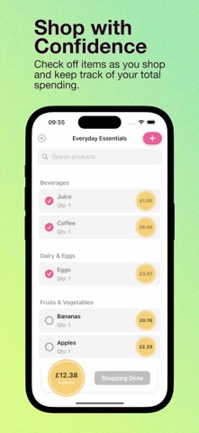 PlanToShop – Grocery Budgeting iPhone screenshot