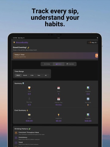 BoozeBuddy – Alcohol Tracker iPad screenshot