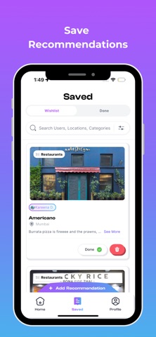 Tipsta: The Recommendation App Screenshot 2 of 4