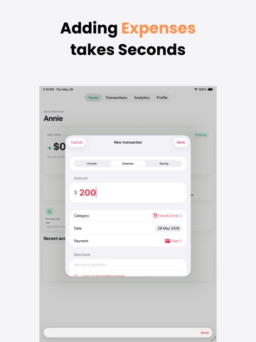 Savings - Money Tracker iPad screenshot