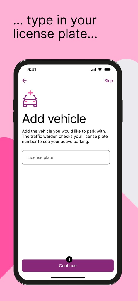EasyPark - Parking made easy - Vehicle Registration Step