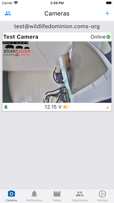 BoarBuster Camera Management Screenshot