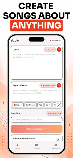 aUdio: AI Music & Song Maker screenshot 1