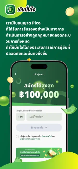 เงินมั่นใจ-สินเชื่อที่ปลอดภัย iPhone screenshot 1