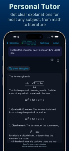 DeepThink iPhone screenshot