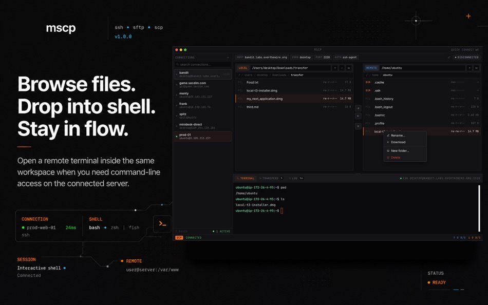 #4. mscp (macOS) بواسطة: Connor Finlay