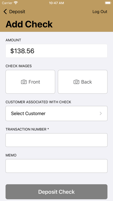 North State Business Deposit Screenshot