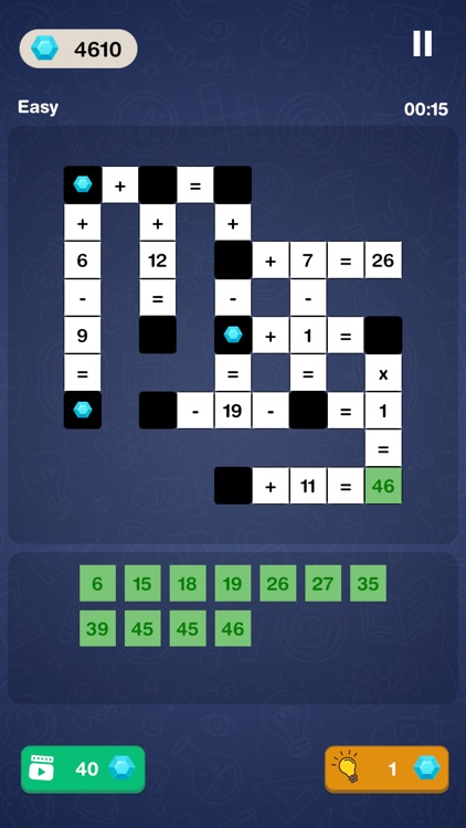 Math Puzzle Game - Crossword