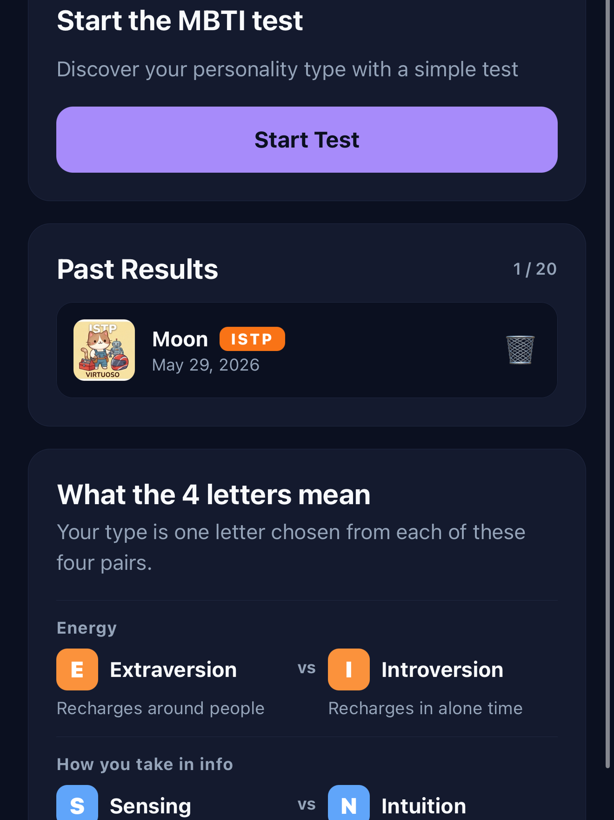 Who Am I? MBTI Test