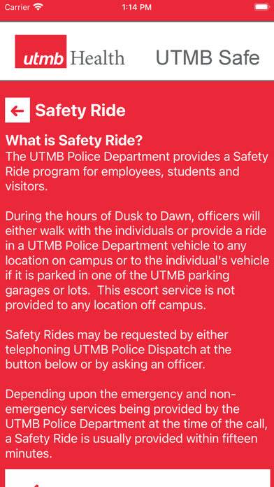 UTMB Safe Screenshot
