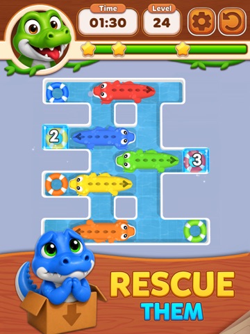 Croc Rush Puzzle: Brain Slide