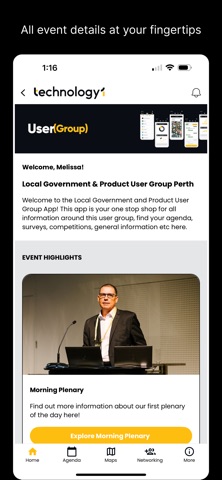 Technology1 Events screenshot