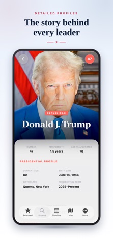 US Presidents: Timeline & Map iPhone screenshot