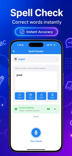 Pronounce & Spell Checker AI screenshot 1