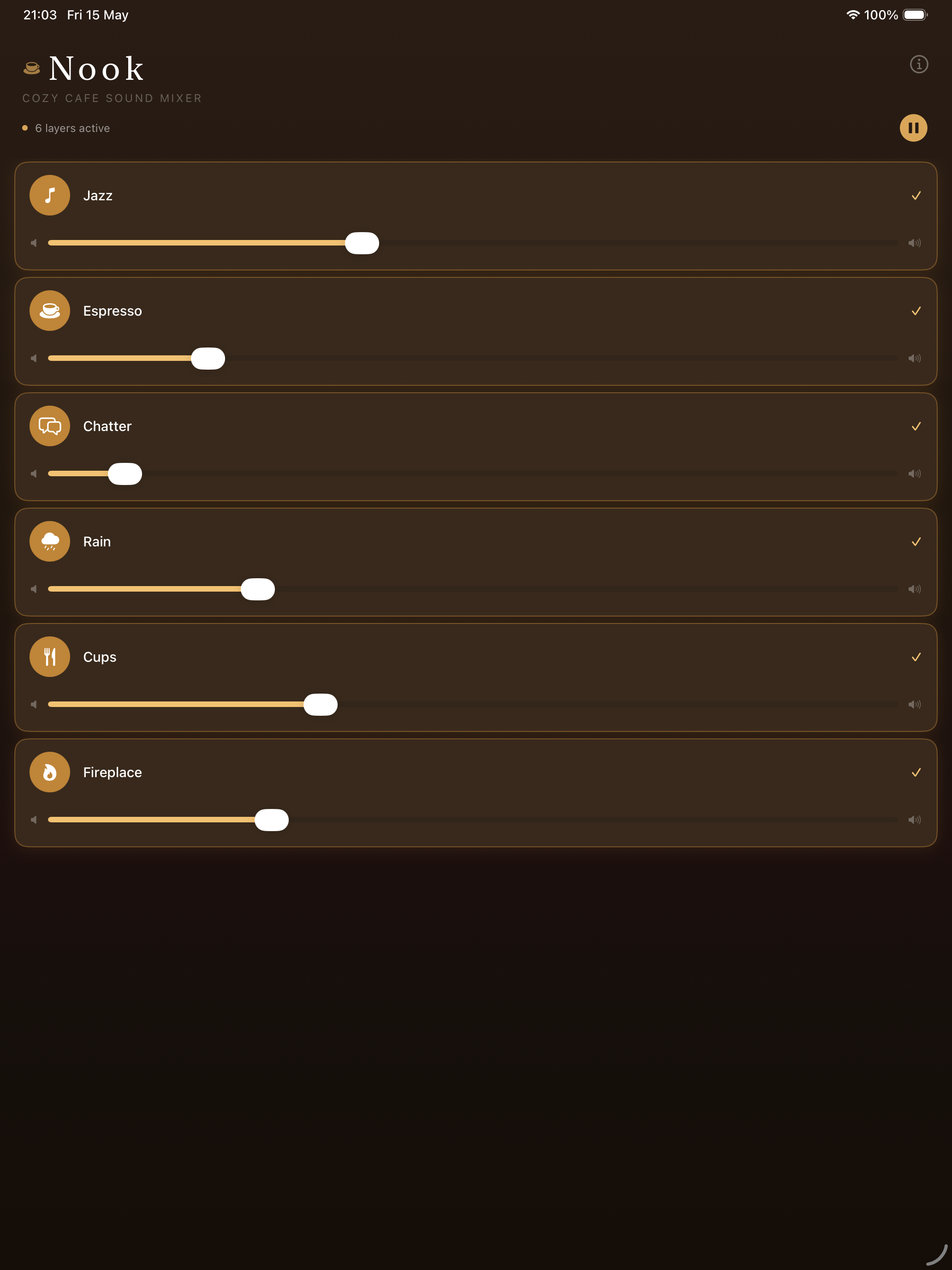 Nook: Cozy Cafe Sounds screenshot 4