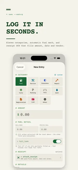 CARLOG AI: Car Expense Tracker screenshot 1