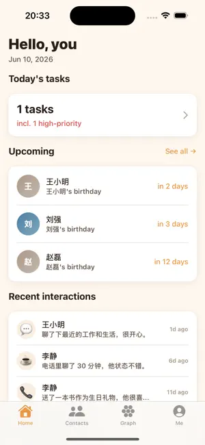 LifeNetwork - Personal CRM screenshot 1