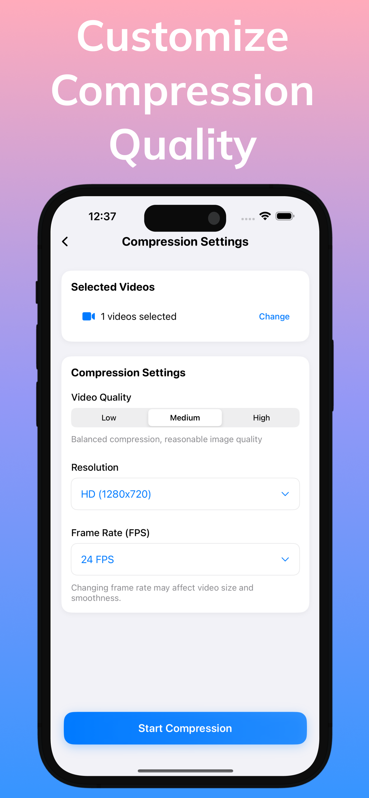 Compress Videos - Resize Video