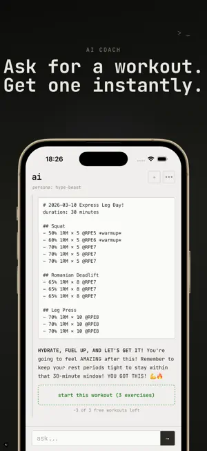 Syntax: AI Workout Log screenshot 2